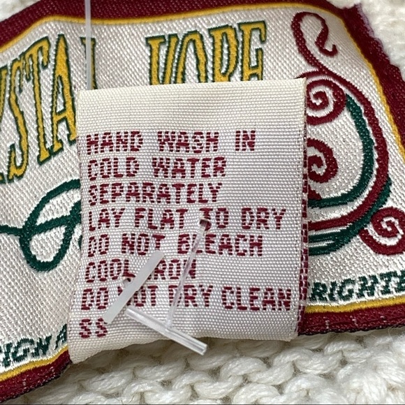 VTG Crystal Kobe Floral Amish Patchwork Chunky Knit Christmas Sweater Size S NWT - Picture 10 of 13